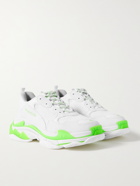 BALENCIAGA - Triple S Mesh and Faux Leather Sneakers - White