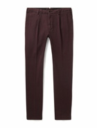 Incotex - Tapered Cotton-Blend Twill Trousers - Purple