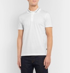 Hugo Boss - Contrast-Tipped Cotton-Jersey Polo Shirt - White
