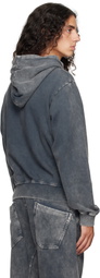 Omar Afridi Gray Shabby Full Zipped Hoodie