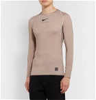 1017 ALYX 9SM - Nike Compression Mesh-Panelled Stretch-Jersey T-Shirt - Brown