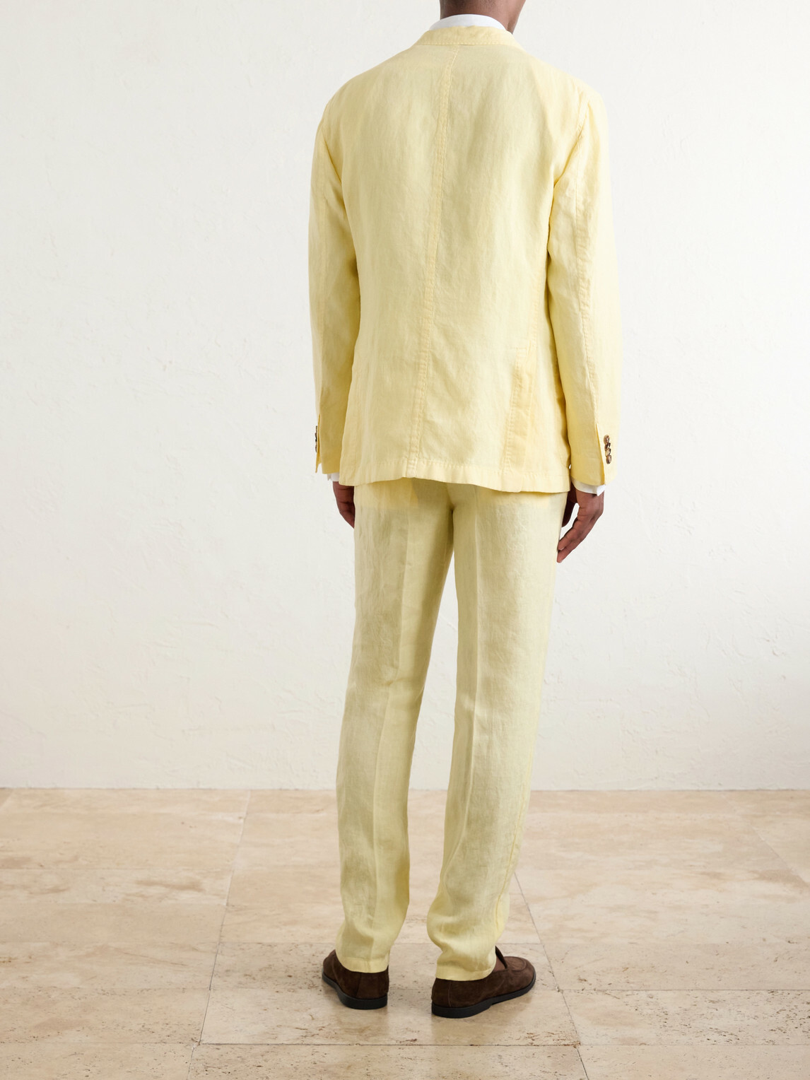 Boglioli - Straight-Leg Linen Suit Trousers - Yellow