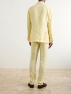 Boglioli - Straight-Leg Linen Suit Trousers - Yellow