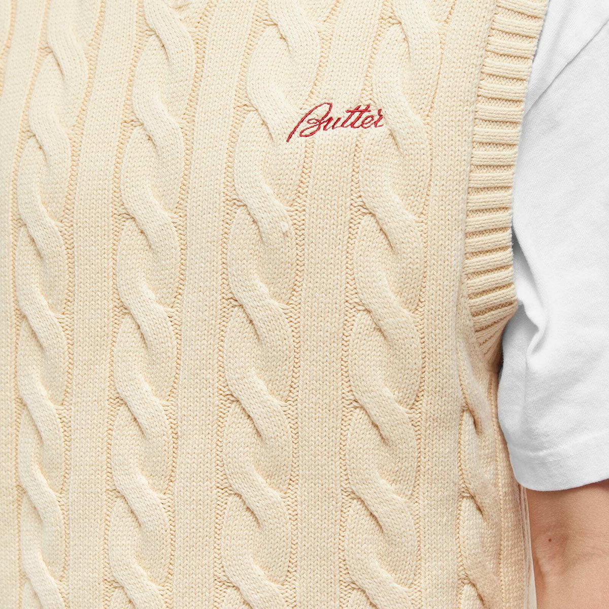 【BUTTER GOODS】 CABLE KNIT VEST : OAK kingstonknitvestblack1_grande.