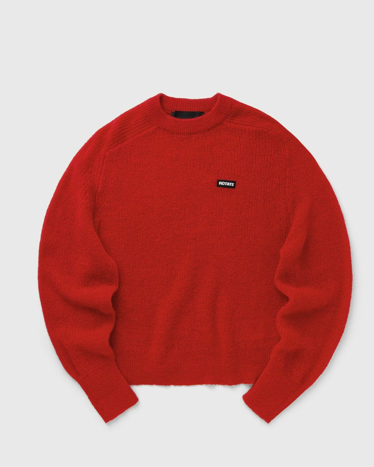 ROTATE Birger Christensen Light Knit Logo Sweater Red Womens Pullover