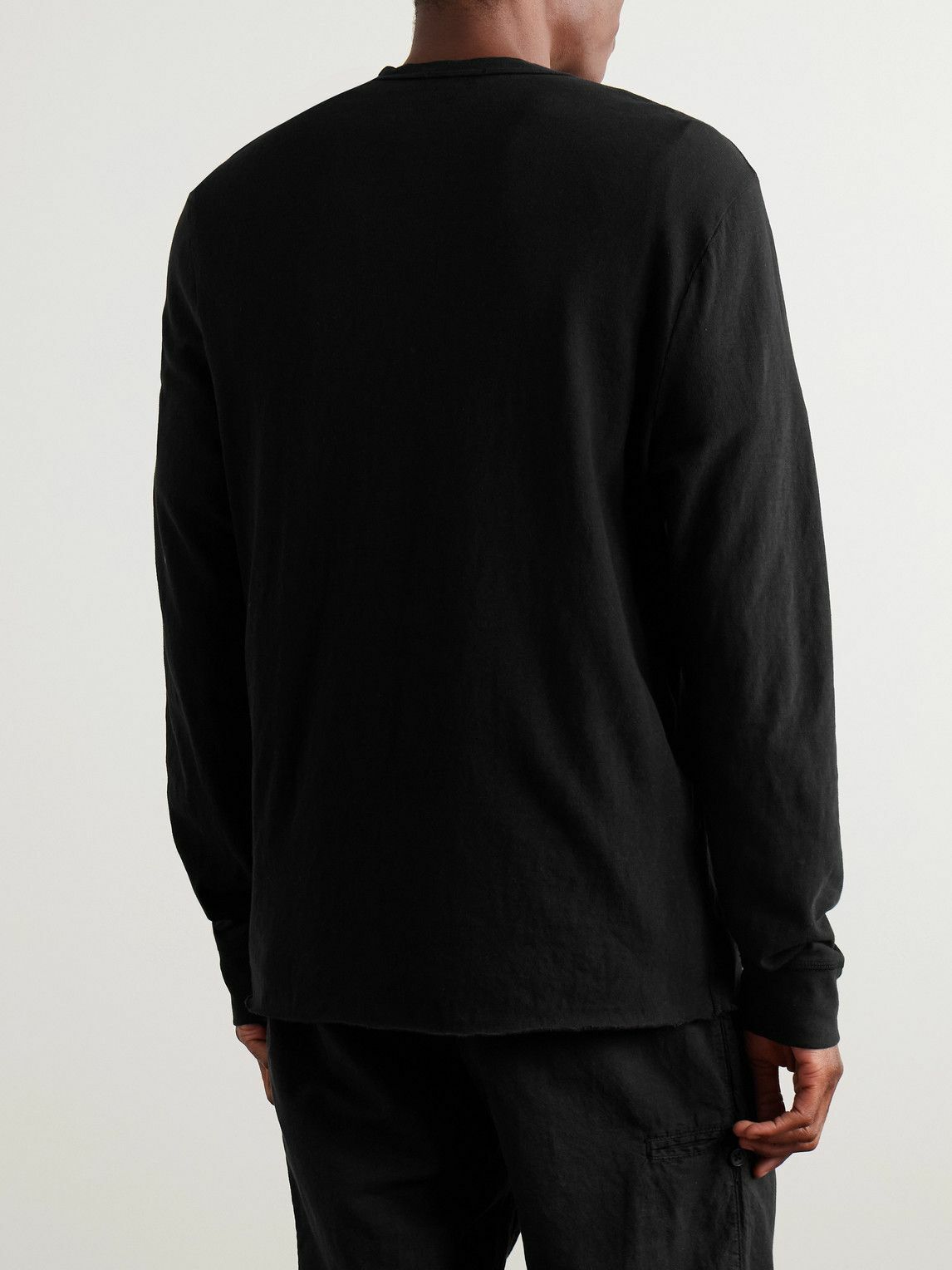 James Perse - Cotton-Jersey Henley Shirt - Black