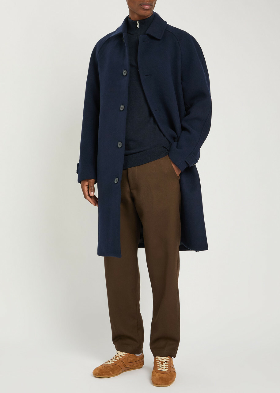 Les Deux Michael Wool-blend Coat Navy