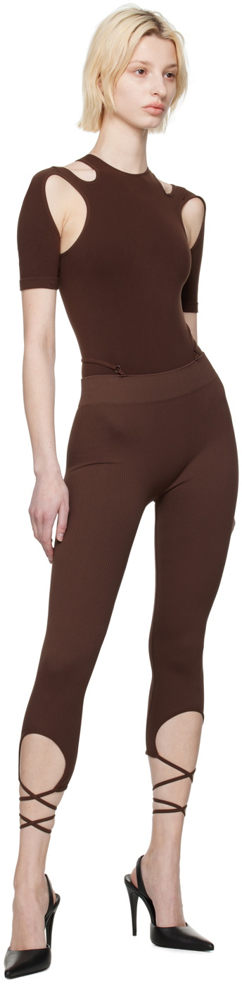 ANDREĀDAMO Brown Lace-Up Leggings