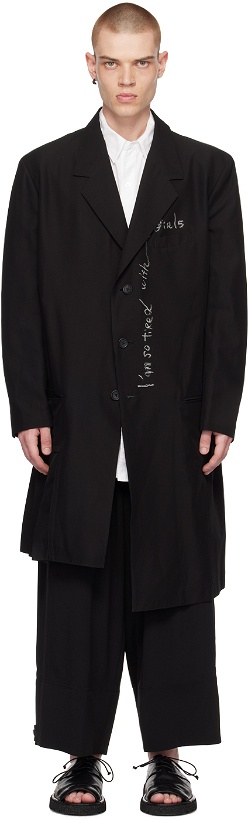 Photo: Yohji Yamamoto Black Pleated Hem Coat