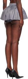 Pushbutton Gray Volumed Micro Skort