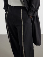 Kartik Research - Sultan Straight-Leg Embroidered Wool Trousers - Black