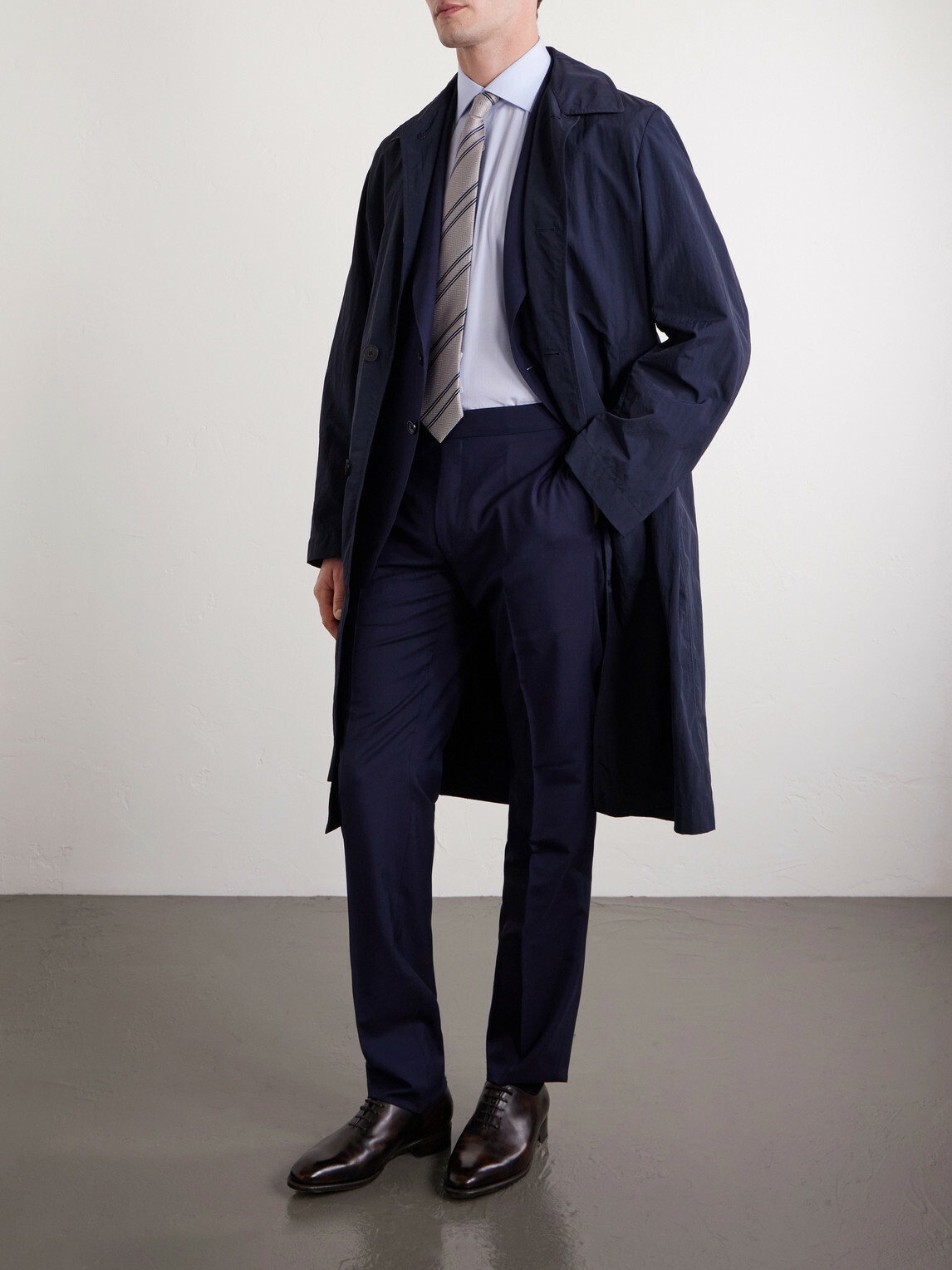 Brioni - Cutaway-Collar Cotton-Poplin Shirt - Blue