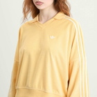 Adidas Women's Terry Towel V Neck Polo Top in Orange Tint