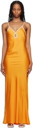 Pushbutton Yellow Keyhole Maxi Dress
