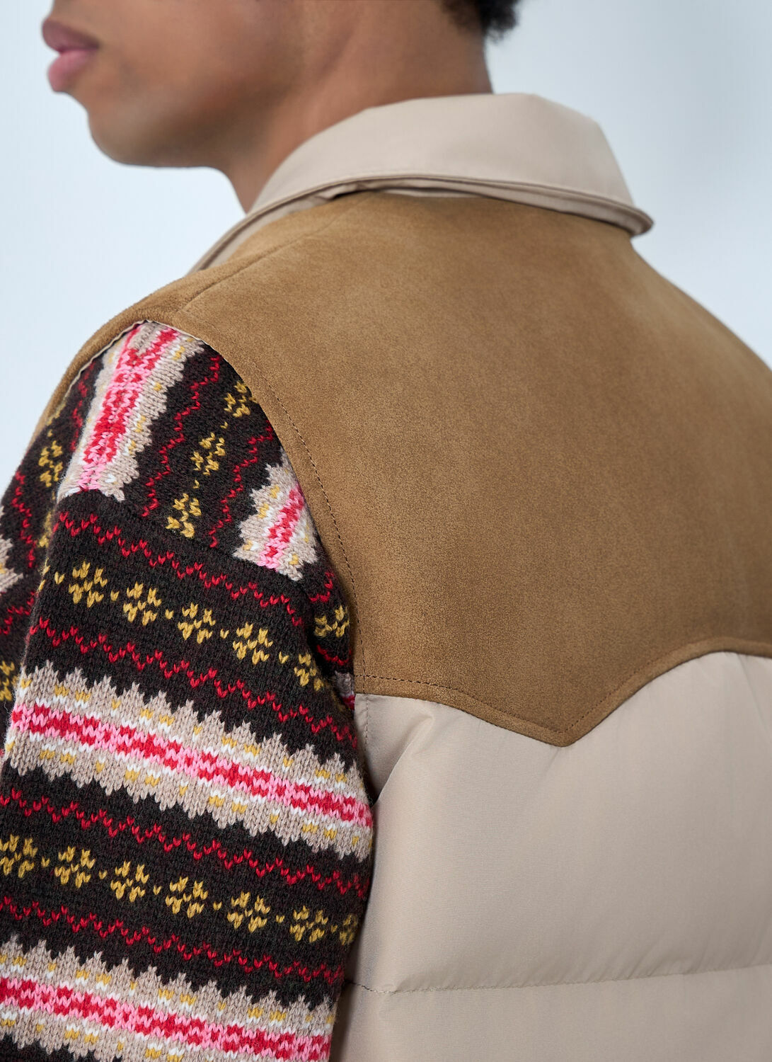 Miu Miu Padded Suede Yoke Vest
