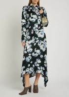 Stella Mccartney Bunch of Roses Asymmetric Floral-print Satin Midi Skirt Multicoloured 1