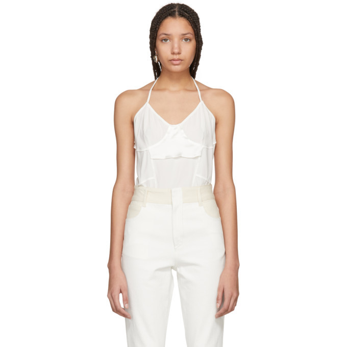 Photo: Wendelborn White Silk Inside-Out Bodysuit