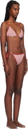 Bond-Eye Red & White Luana Triangle & Anisha Bikini