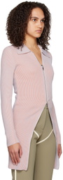 Paris Georgia Gray & Pink Zip-Up Polo
