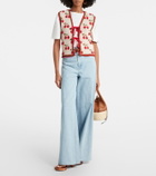 La DoubleJ Cherry cotton-blend intarsia vest
