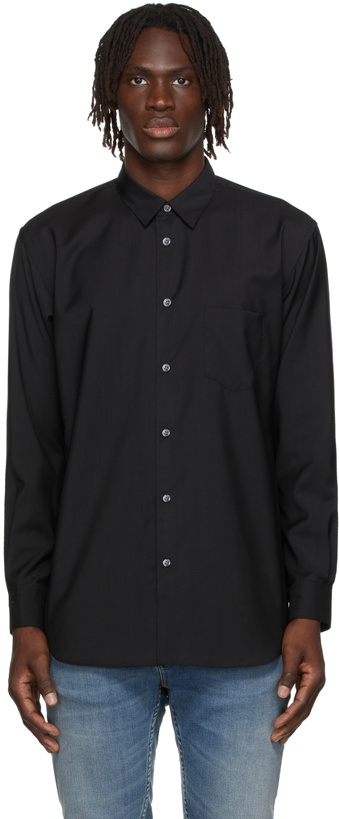 Photo: Comme des Garçons Shirt Black Wool Forever Shirt