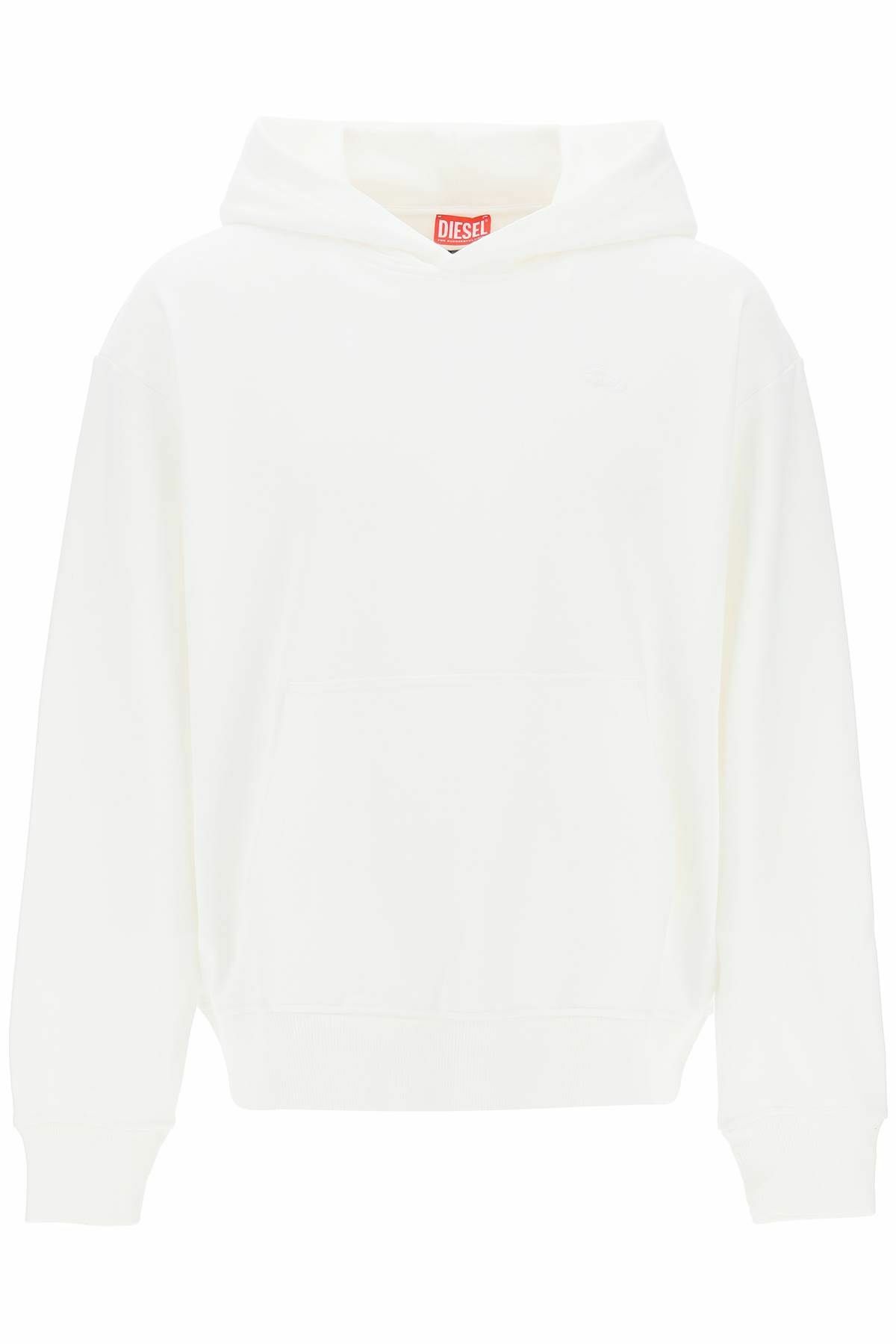DIESEL logo embroidered hoodie White