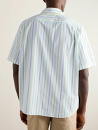 Acne Studios - Sarlie Logo-Appliquéd Striped Cotton Shirt - Blue