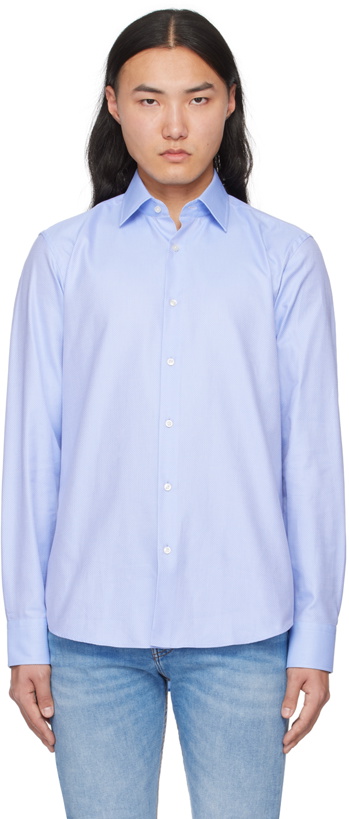 Photo: BOSS Blue Spread Collar Shirt