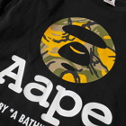 AAPE Men's Long Sleeve Camo Moon Face T-Shirt in Black