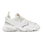 Valentino White and Beige Valentino Garavani VLogo Sneakers