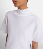 Alaïa Asymmetric cotton-blend jersey T-shirt