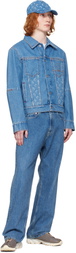 Marine Serre Blue Moon Laser Denim Trucker Jacket