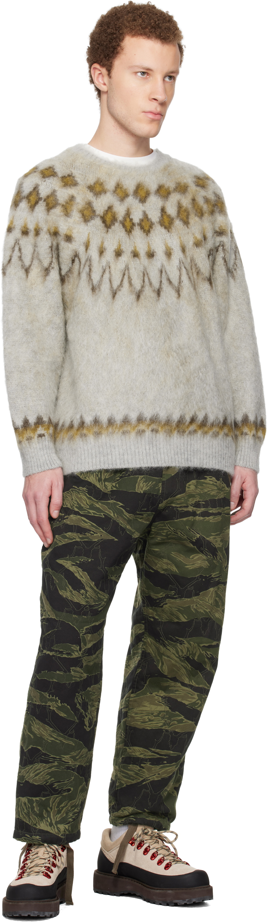 South2 West8 Khaki String Slack Trousers