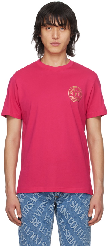 Photo: Versace Jeans Couture Pink V-Emblem T-Shirt