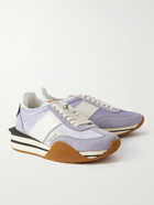 TOM FORD - James Rubber-Trimmed Leather, Suede and Nylon Sneakers - Purple