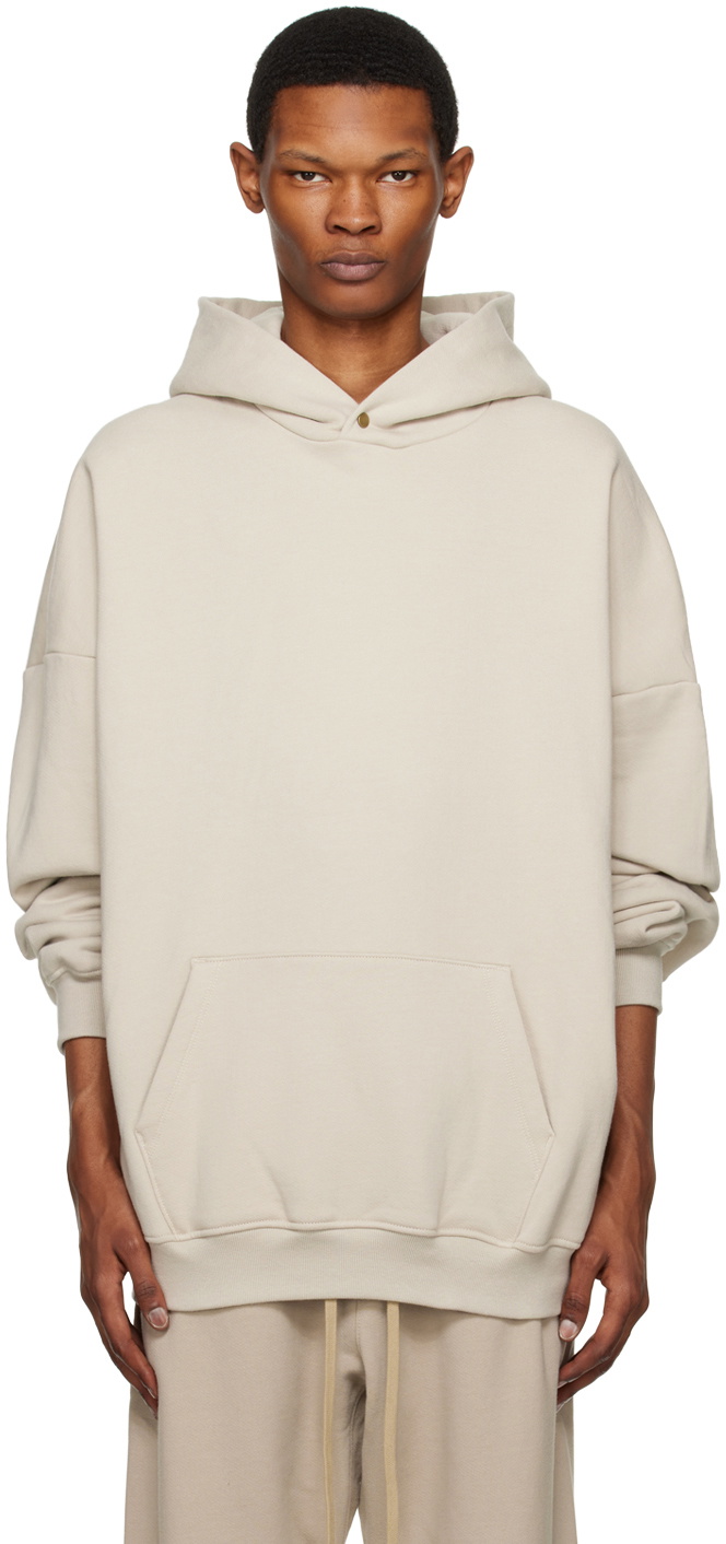 Fear of God Beige Flocked Hoodie Fear Of God