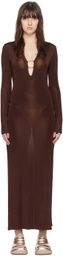 Louisa Ballou Brown Helios Maxi Dress