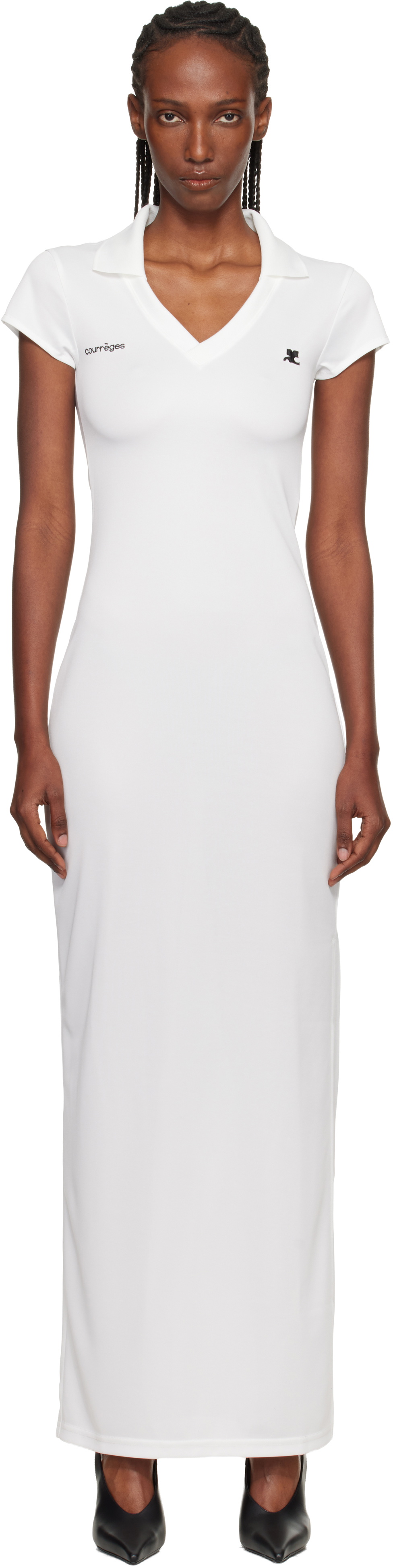 Courrèges White Sports Polo Maxi Dress