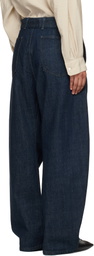 LEMAIRE Navy Twisted Belted Jeans