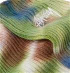 Stüssy - Logo-Embroidered Tye-Dyed Stretch Cotton-Blend Socks - Green