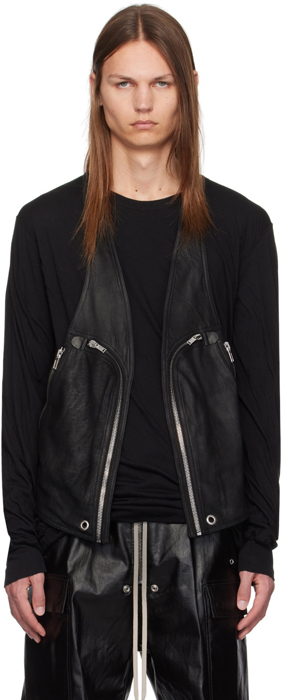 Rick Owens Black Bauhaus Leather Vest Rick Owens