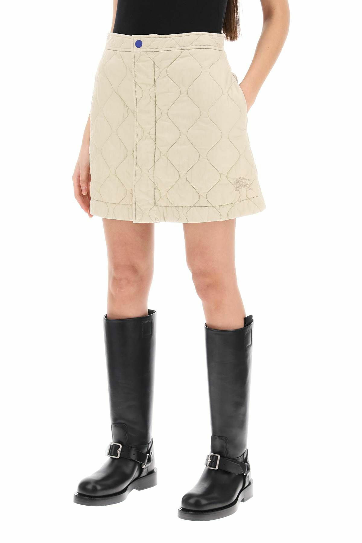BURBERRY quilted mini skirt Neutro Burberry