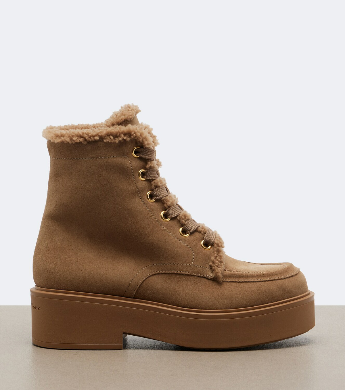 Gianvito Rossi Kiso shearling-trimmed lace-up boots