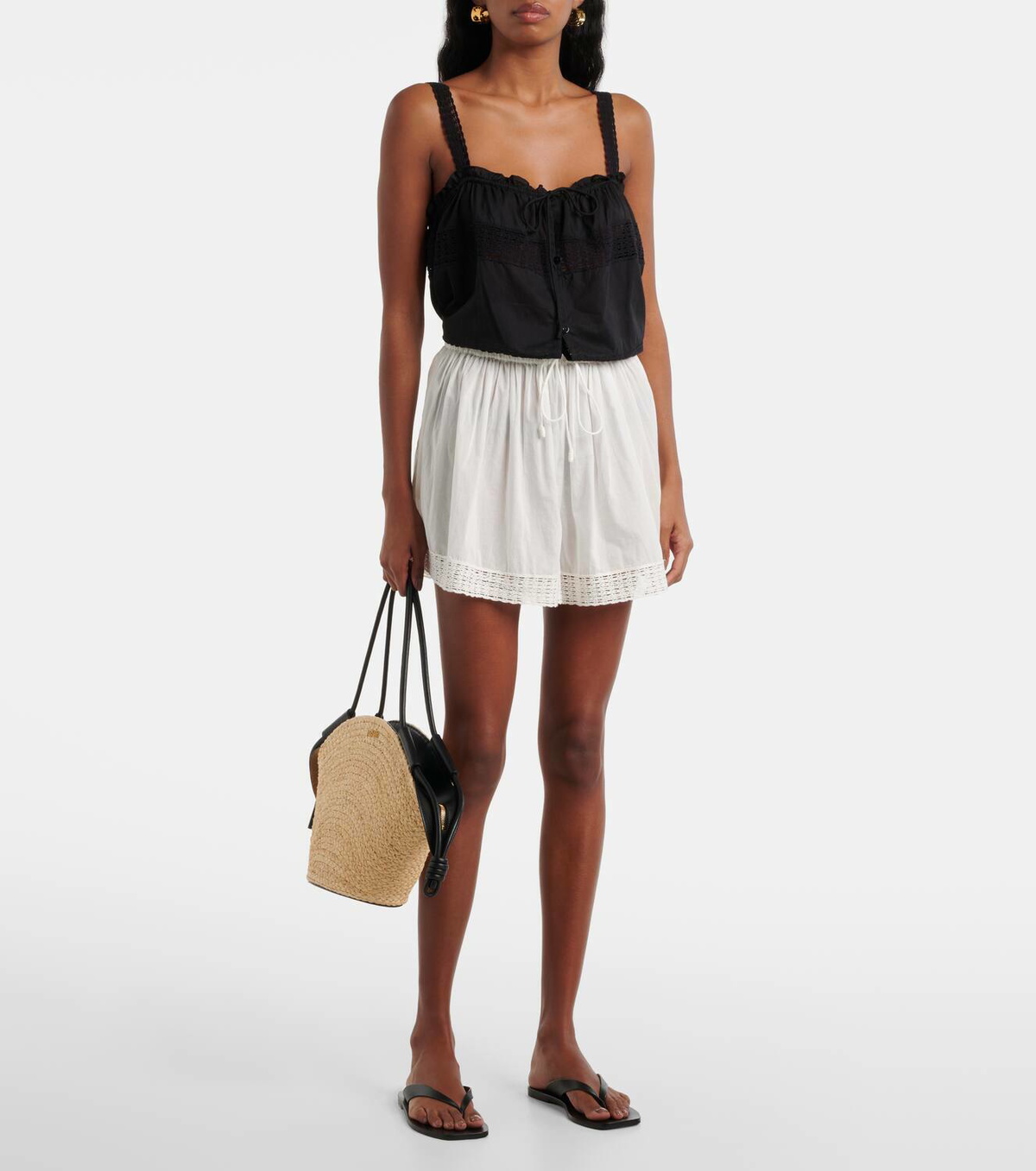 Ulla Johnson Isla crochet-trimmed cotton shorts