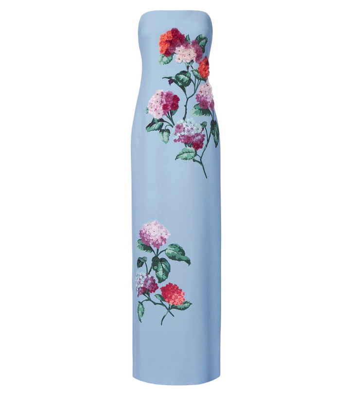 Photo: Carolina Herrera Embellished floral-appliqué bustier gown
