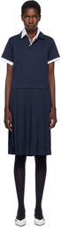 Comme des Garçons Girl Navy Polyester Jersey Midi Dress