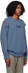 MM6 Maison Margiela Blue Cut Out Sweatshirt