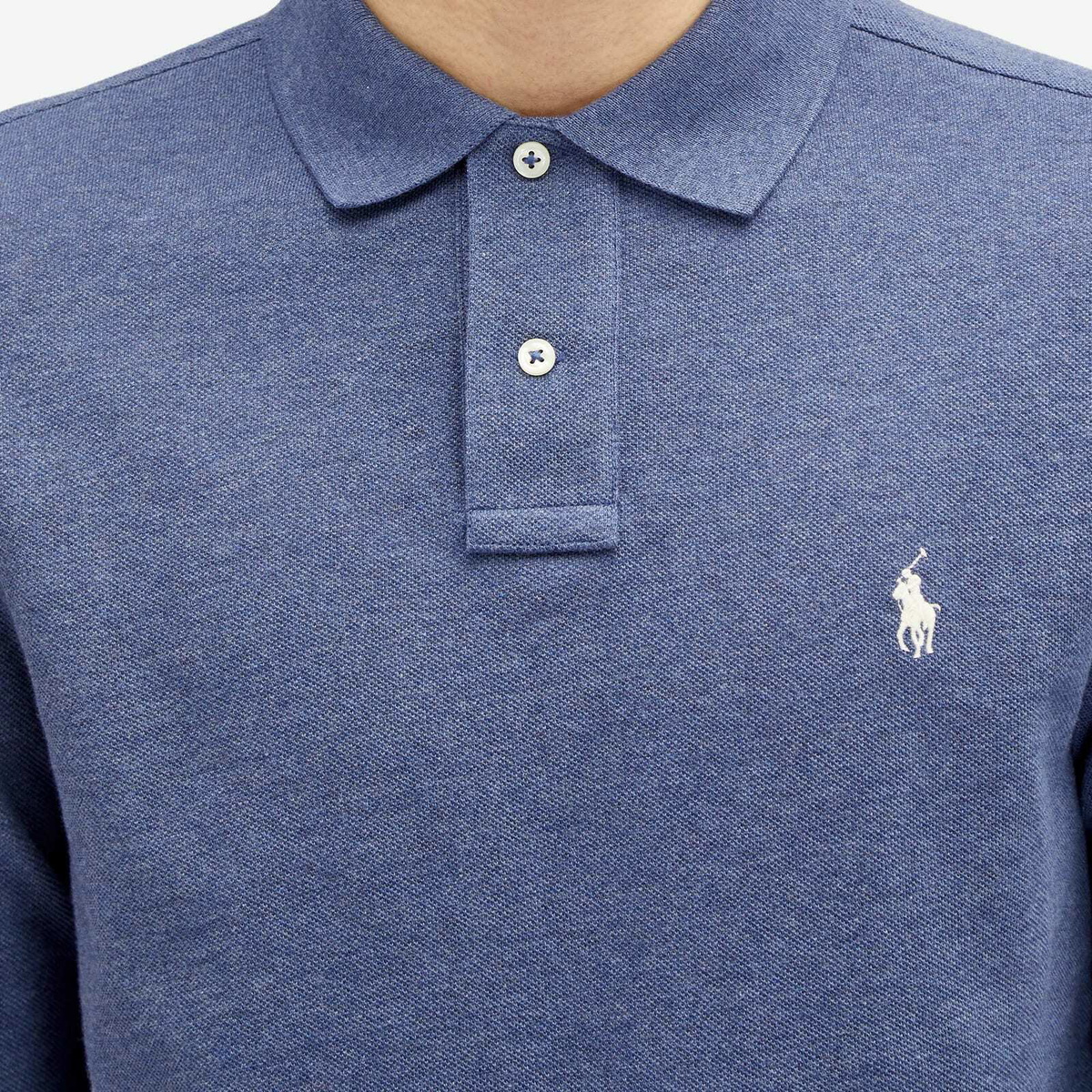 Polo Ralph Lauren Men's Long Sleeve Custom Fit Polo Shirt in Navy