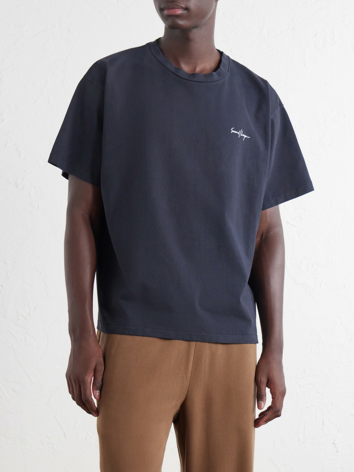 SECOND / LAYER - Printed Cotton-Jersey T-Shirt - Blue