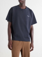 SECOND / LAYER - Printed Cotton-Jersey T-Shirt - Blue
